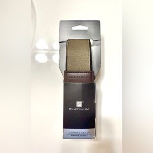 Platinum Canvas Camera Strap - Olive Green